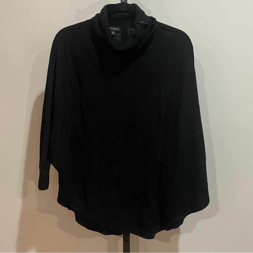 Talbots Cowl Neck Poncho Cut Lambs Wool Blend  Sweater Size S/M